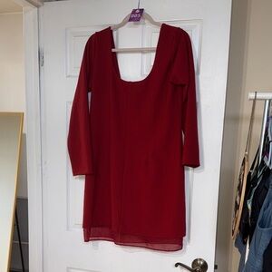 5 Abercrombie & Fitch Deep Red Long Sleeve Dress